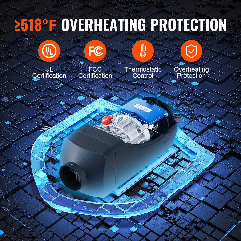 SucceBuy 8KW Bluetooth Diesel Air Heater 12V Diesel Heater with Automatic Altitude Adjustment Diesel Parking Heater for Trailer