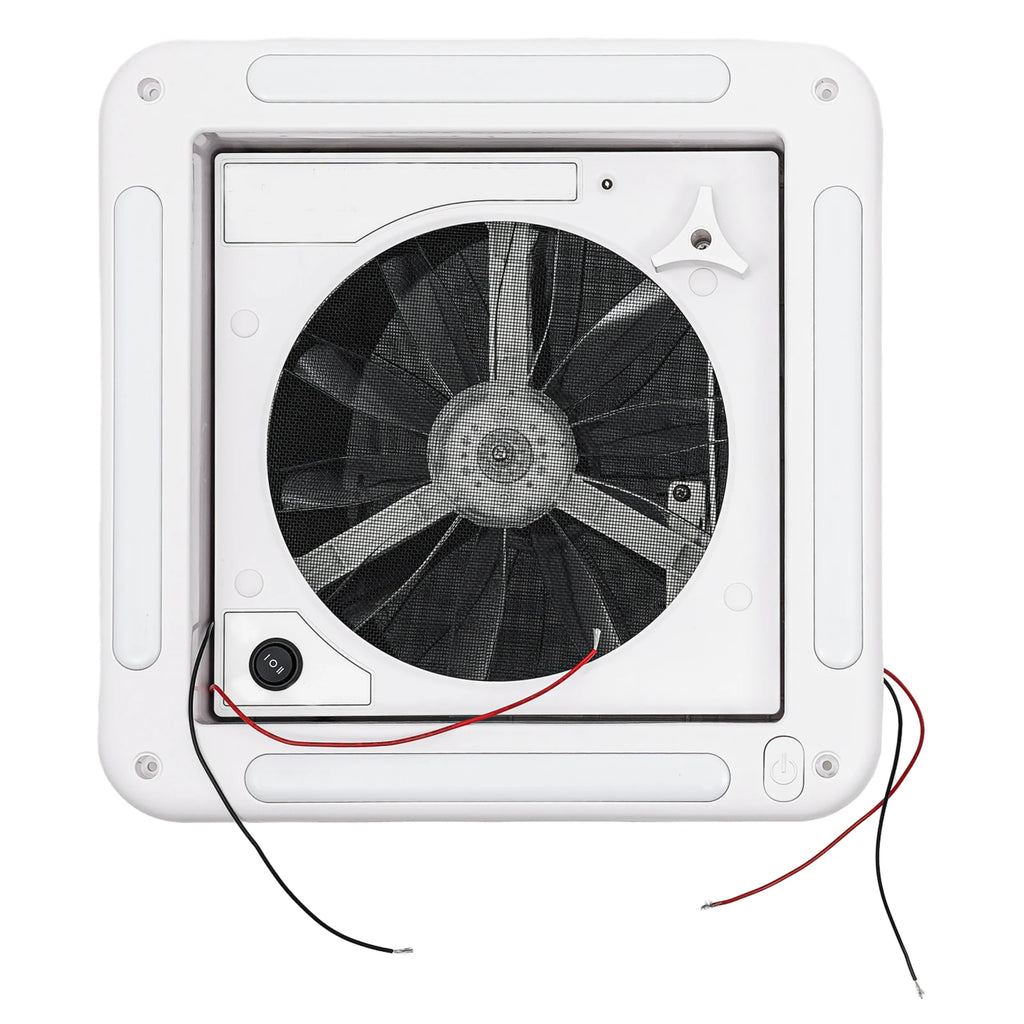12V Caravan Ventilation Skylight RV Fan Vent Camper Exhaust Fan Shower Roof 280x280mm with LED Light