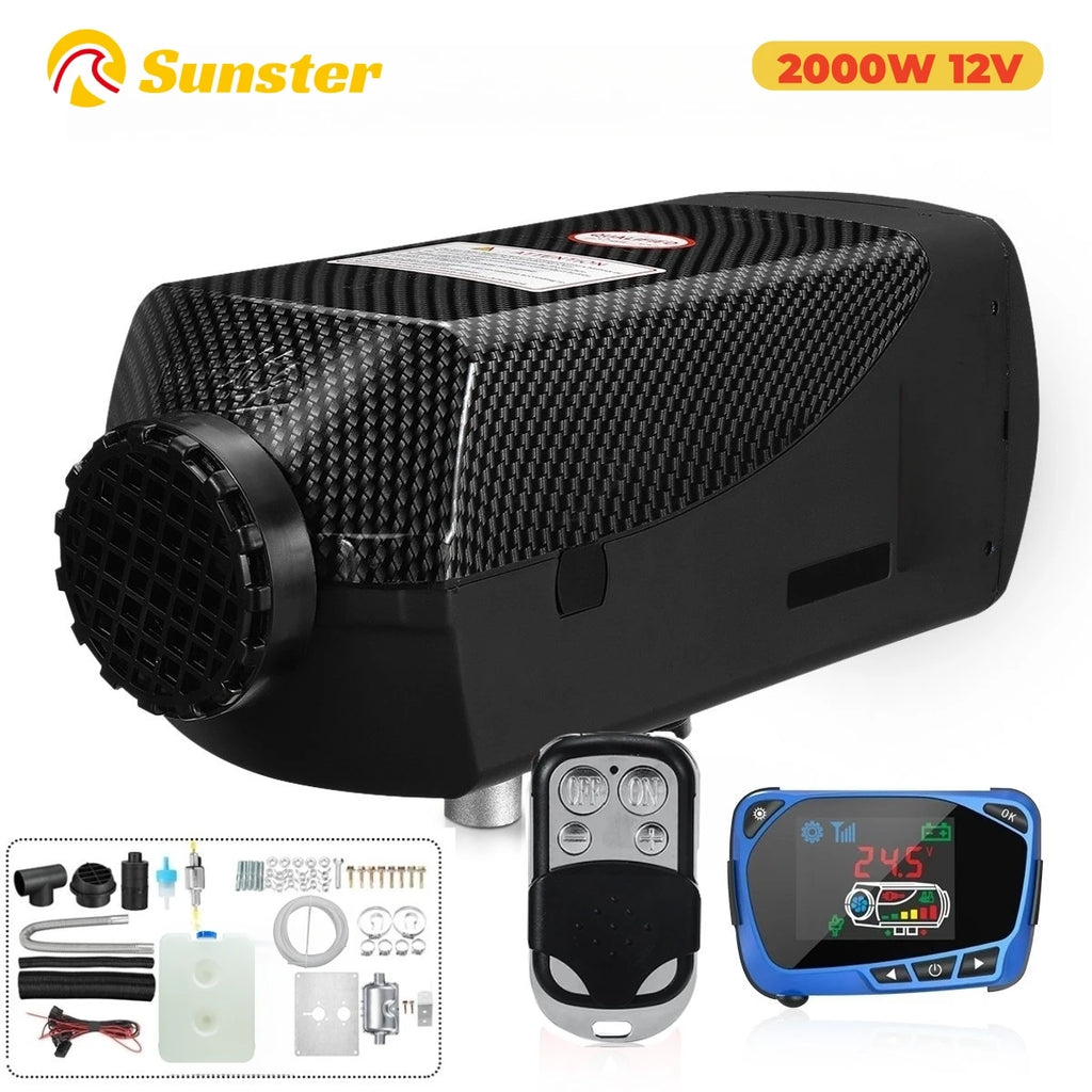 Sunster 2KW  Air Diesel Heater 12V Universal Car Parking Heater Autonomy With Remote LCD Monitor Voice Broadcast for Mot