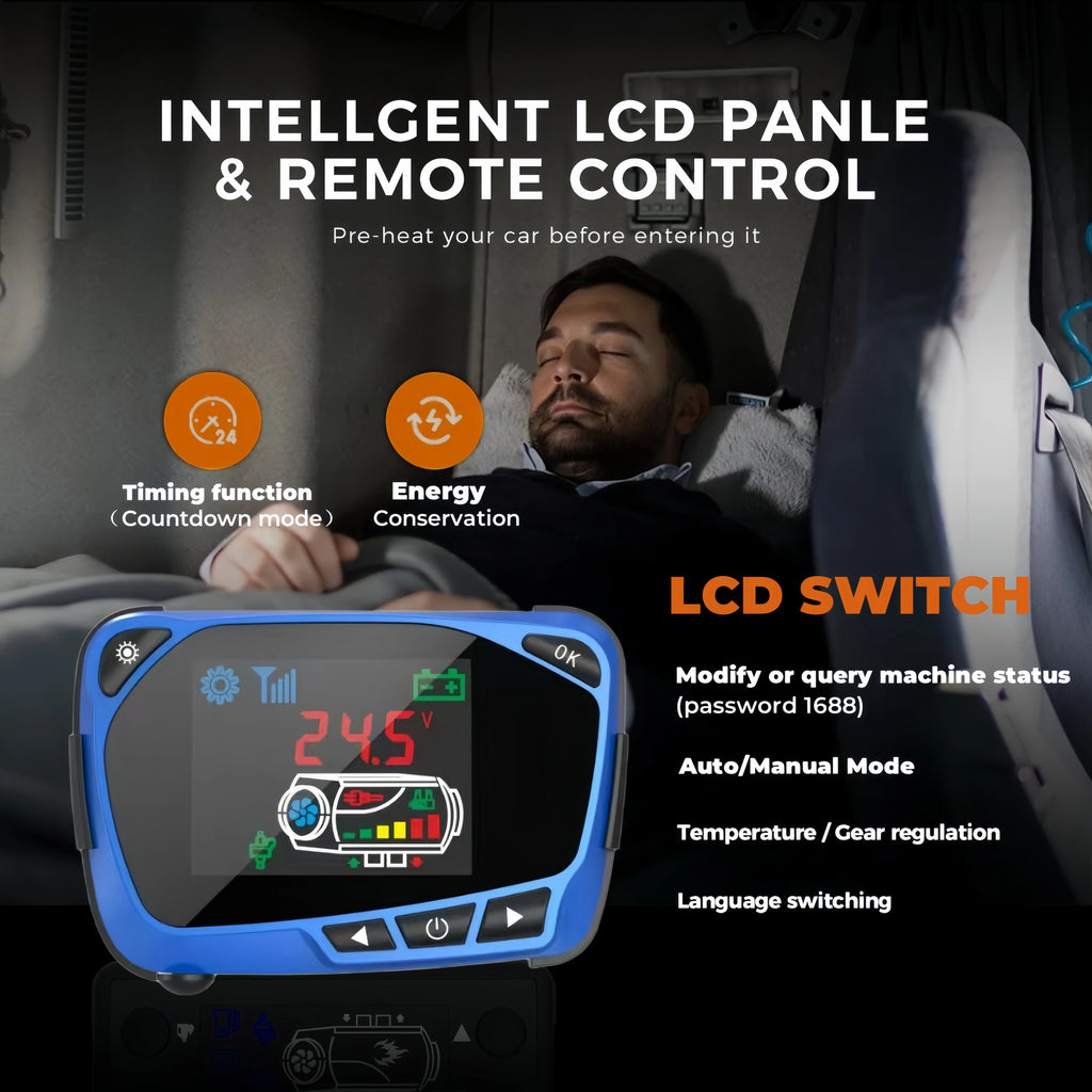 Sunster 2KW  Air Diesel Heater 12V Universal Car Parking Heater Autonomy With Remote LCD Monitor Voice Broadcast for Mot