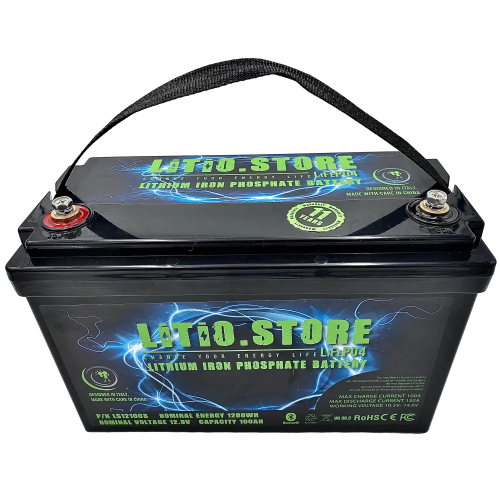 Batteria LiFePO4 12V 100Ah litio-ferro-fosfato 100A BMS 1280Wh Serie Classic 11476 - LiFePO4 Battery