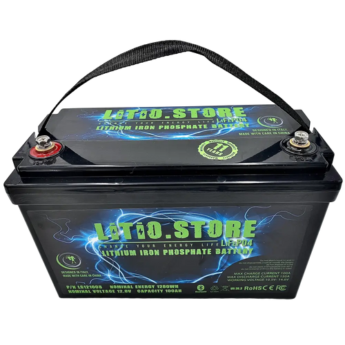 Batteria LiFePO4 12V 100Ah litio-ferro-fosfato 100A BMS 1280Wh Serie Classic 11476 - LiFePO4 Battery