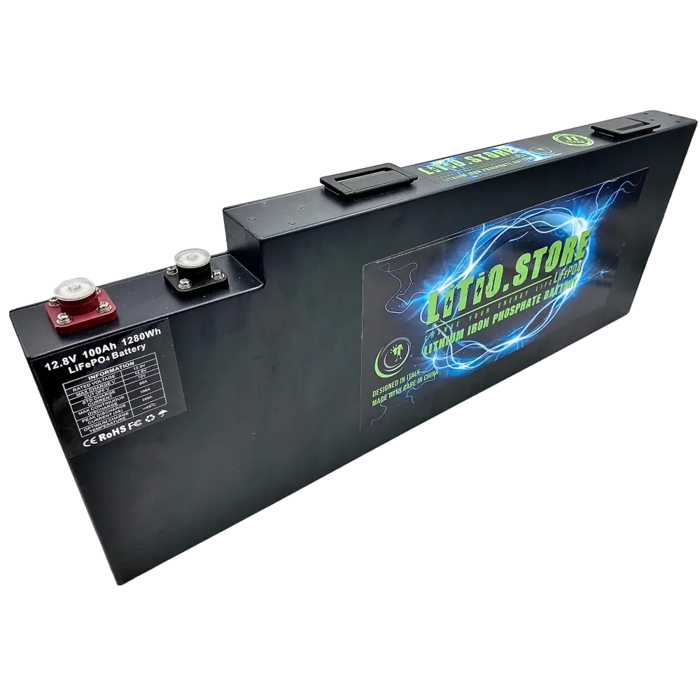 Batteria LiFePO4 12V 100Ah Litio Store LFP 100A BMS 1280Wh - Larghezza 6cm - Serie Ultraslim 11509 - LiFePO4 Battery