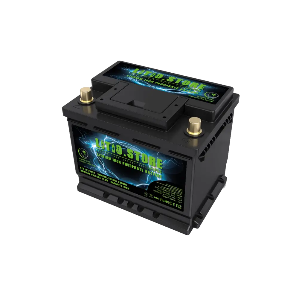 Batteria LiFePO4 12V 18Ah CCA 600A Avviamento litio-ferro-fosfato Pb-45Ah BMS attivo 230Wh 15.6V -20°C Serie Starter