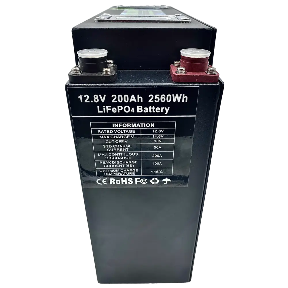 Batteria LiFePO4 12V 200Ah Litio Store LFP 200A BMS 2560Wh - Box in Metallo - Serie Ultraslim 11512 - LiFePO4 Battery