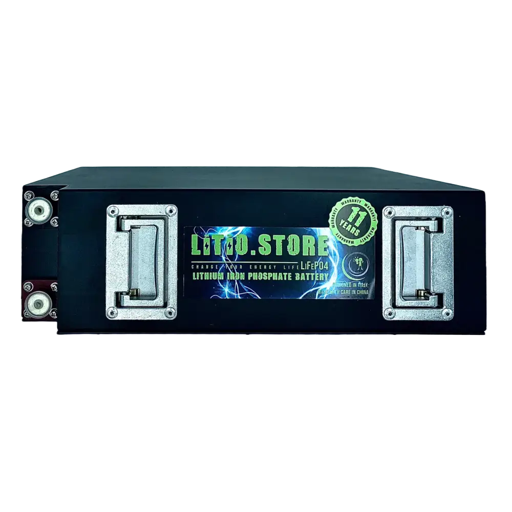 Batteria LiFePO4 12V 200Ah Litio Store LFP 200A BMS 2560Wh - Box in Metallo - Serie Ultraslim 11512 - LiFePO4 Battery