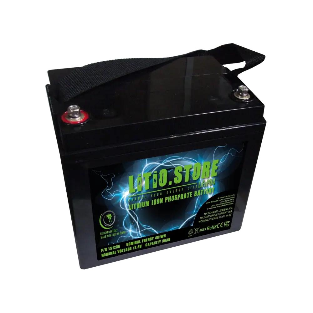 Batteria LiFePO4 12V 36Ah litio-ferro-fosfato 40A BMS 461Wh - LiFePO4 Battery