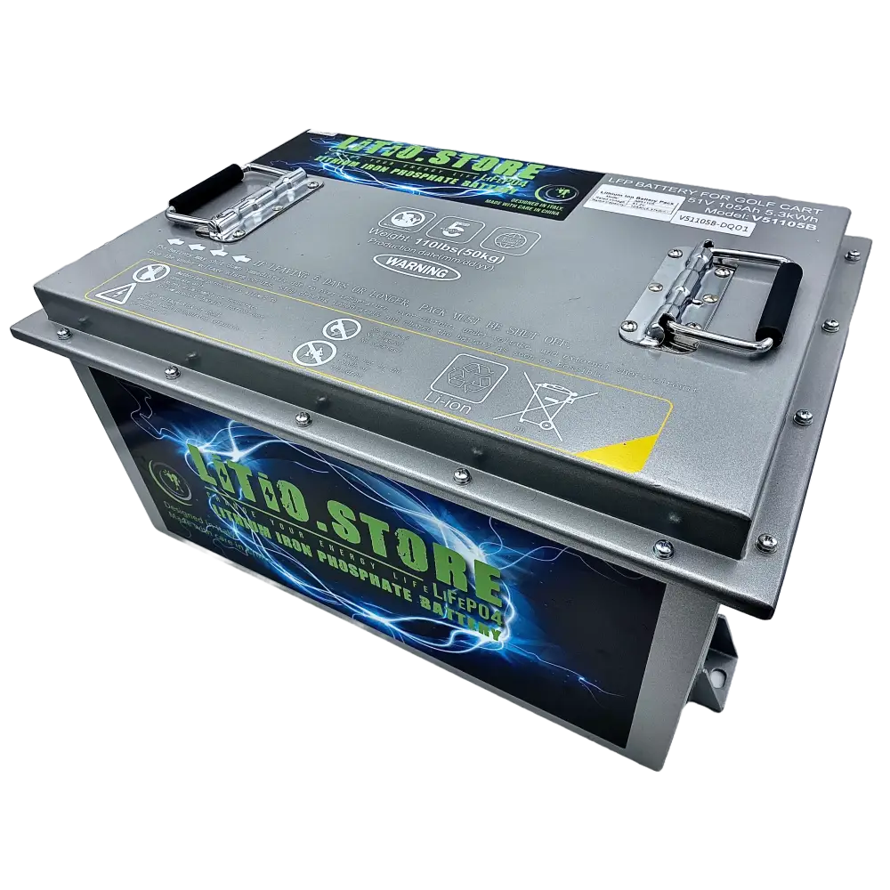 Batteria LiFePO4 48V 105Ah litio-ferro-fosfato 200A BMS 5376Wh per Golf Car Barche Litio Store Serie PRO