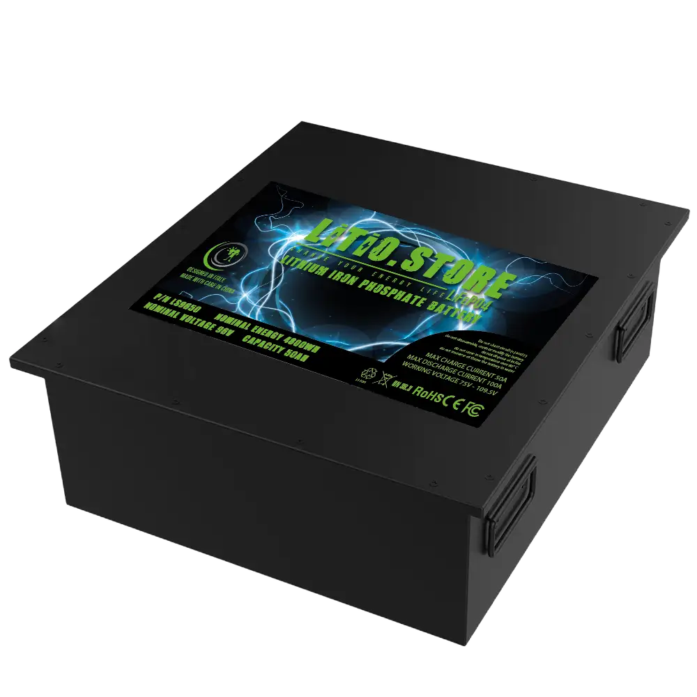 Batteria LiFePO4 96V 50Ah litio-ferro-fosfato 100A BMS 4800Wh 5kWh per Barche - Golf Cars - Litio Store Serie PRO 11532