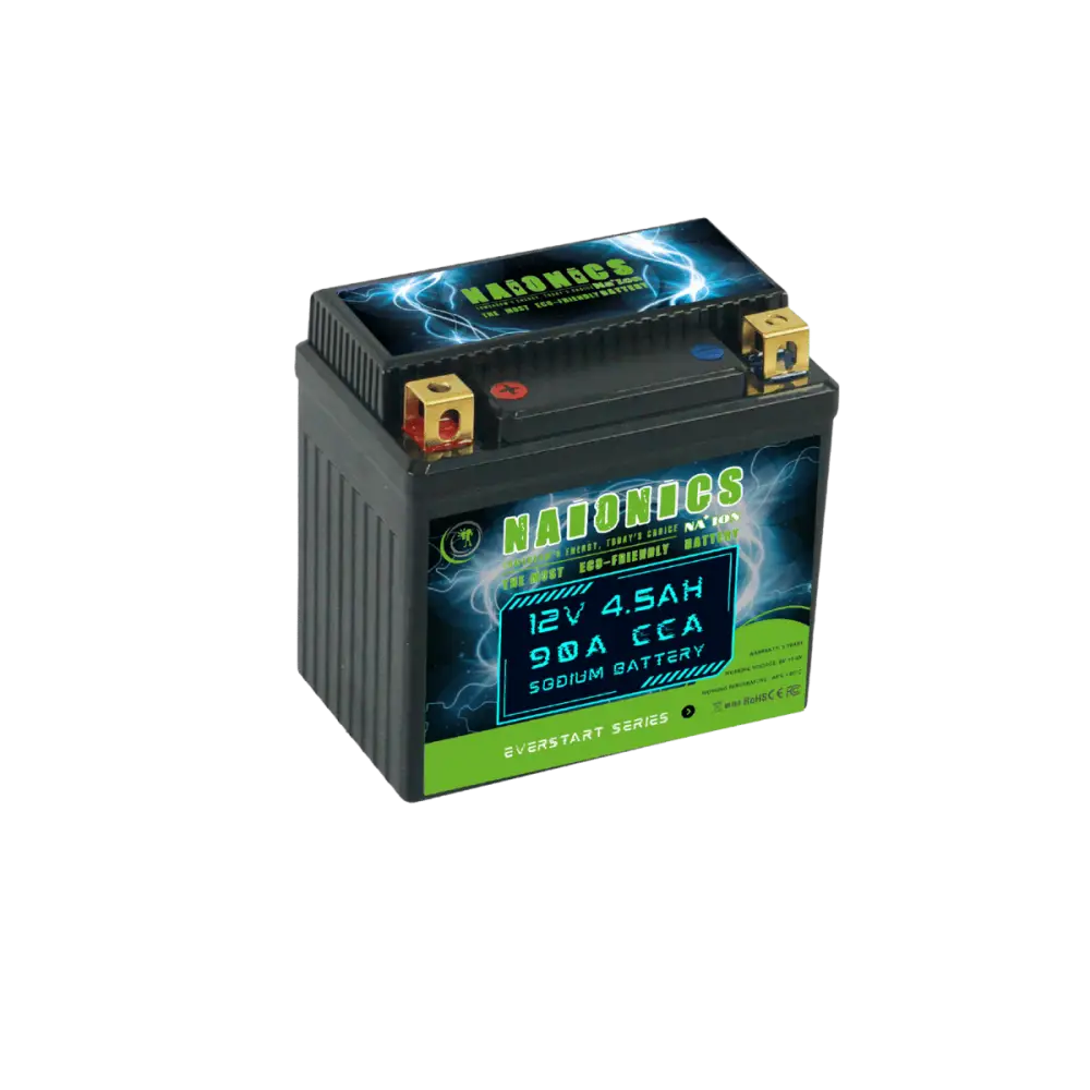 NAIONICS 12V 4.5Ah 130A CCA - Batteria al Sodio Avviamento Moto EverStart Series NAM12N7